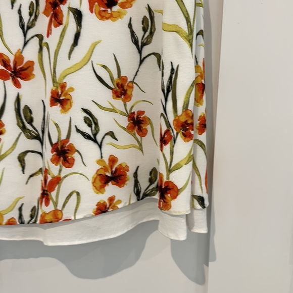 Little moon summer cream dress with orange flowered - Picture 2 of 4